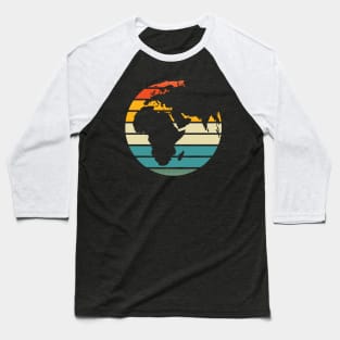 Planet Earth in Retro Colors Baseball T-Shirt